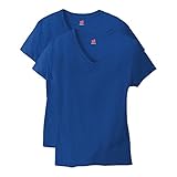 Hanes womens Short Sleeve V-neck T-shirt T Shirt, Deep Royal, X-Large US