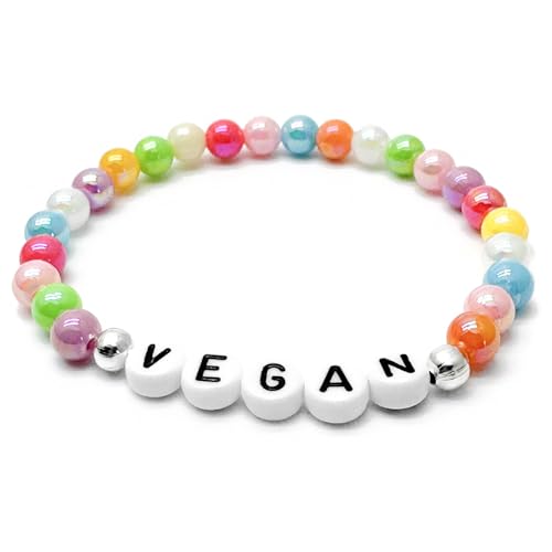 Vilda Jewellery VEGAN Letter Bead Bracelet, Animal Rights Awareness Bracelet,