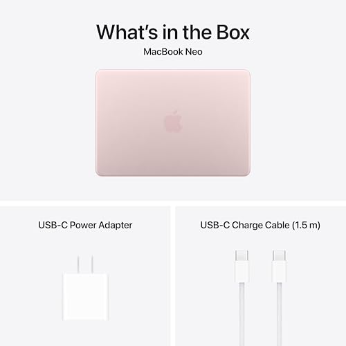 Apple 2026 MacBook Neo 13-inch Laptop with A18 Pro chip: Built for AI and Apple Intelligence, Liquid Retina Display, 8GB Unified Memory, 256GB SSD Storage, 1080p FaceTime HD Camera; Blush - Image 7