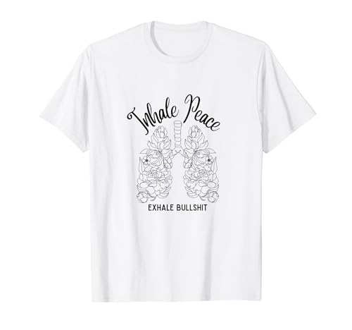 Inhalar Paz Exhale Bullshit Yoga Camiseta