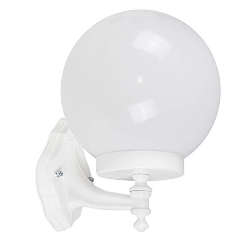 Cristher Lighting - Aplique de pared GLOBI brazo corto blanco E27 exterior IP43 thumbnail