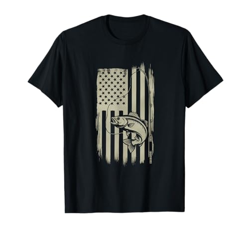 american flag fish american flag fishing vintage fishing T-Shirt
