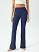 AB-Eleven Women's Yoga Pants Bootcut Flare Leggings Flared Bell Bottom Leggings High-Waisted Workout Pants Tummy Control Navy Blue