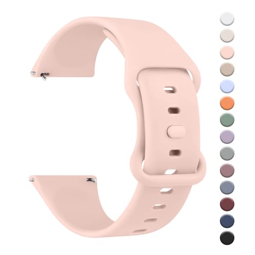 AK 4 Pack Smart Watch Straps 20mm for Women Men, Replacement Straps Band for Smart Watch with new Buckle,soft silicone quick release,smart watch wristband (Z-Rose, 20mm)