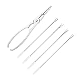 FRCOLOR 1juego Herramientas para Comer Cangrejo de Acero Inoxidable con Tenazas para Pinzas y Tenedores para Mariscos Utensilios Ligeros y Portátiles para Buey de Mar y Langosta