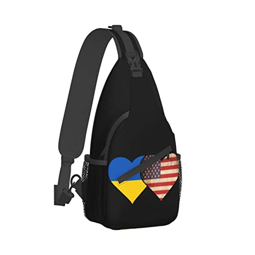 Mochila bandolera unisex con bandera de Ucrania y EE.UU. miniatura 3