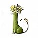 LUOBEIYAOHL Quirky Cat Vase Handcrafted for Flowers (Light Green)