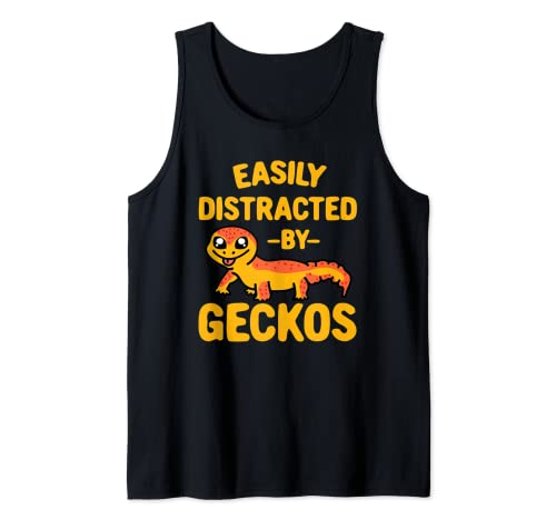 Funny Easily Distracted By Geckos Geckoes Design Débardeur