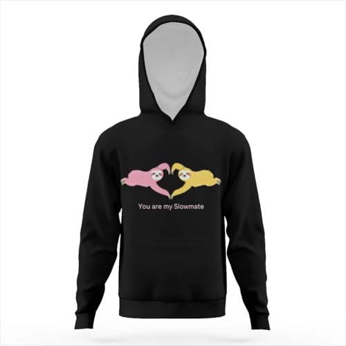 Vintage You Are My Slowmate Funny Sloth Hoodies for Teen Girls Boys Lightweight Kangaroo Pocket Sweatshirt3