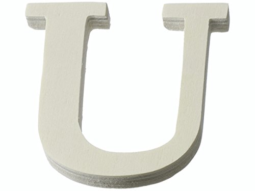 6 x Knorr prandell Holzbuchstabe U 8x8,5x1cm natur