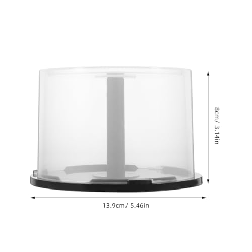 DOITOOL CD/DVD Cake Box Spindle, 2Pack Empty DVD Storage Bucket Clear CD Holder CD Storage Container with Black Spindle for Home and Office (Holds 50 Discs Each)