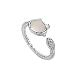 Dtja Bonito anillo ajustable para mujer, chapado en plata, diseño de gato, perla, gatito, pez, expandible, trenzado, abierto, ajuste cómodo, delicado, regalo de joyería de cumpleaños y vacaciones