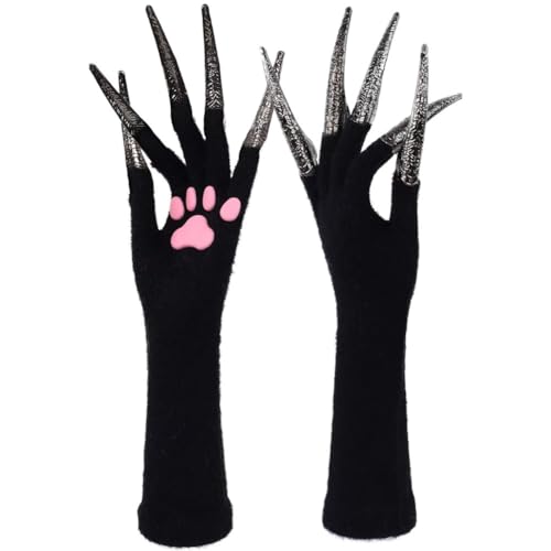 Guantes de Halloween con garras y uñas largas para disfraces de terror 2