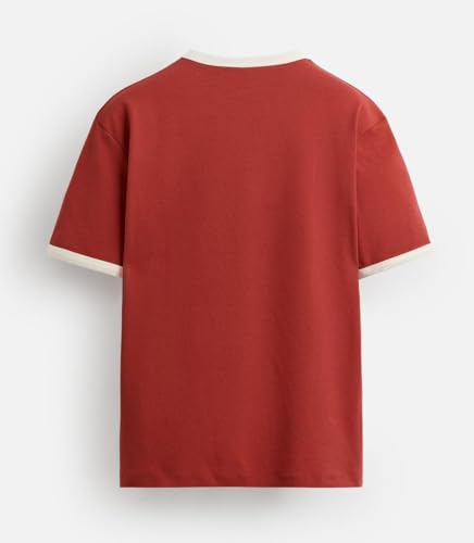 Image of Alan Jones Clothing Men's Regular Fit Stretch Cotton T-Shirt | Round Neck Short Sleeve Contrast Trim Tee | Casual Crew Neck T-Shirt for Men