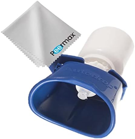 Peermax Eye Drop Guide, AutoDrop Eye Drop Guide, Also Includes a Free Bonus Peermax Microfiber Cleaning Cloth, Works with Most Eye Drop Bottles,