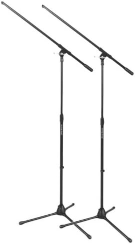 OnStage MS7701B Paquete de soporte de micrófono Euro Boom (negro) (2 artículos)