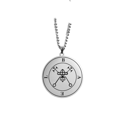 Colliers pendentifs vintage Salomon sceau amulette King Asmoday bijoux argentés