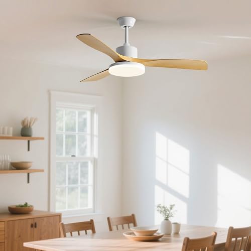 Ventilateur de plafond avec éclairage LED 60W silencieux et télécommande