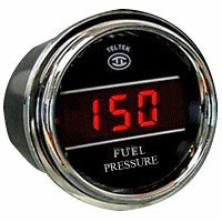 Fuel Pressure Gauge for Kenworth 2005 or previous - Bezel: Chrome - LED Color: Red - PSI Range: 0-300 PSI