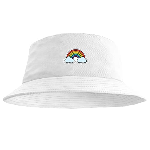 Boné Chapéu Bucket Hat Estampado Arco Iris Tamanho:Único;Cor:Branco;Genero:Homem