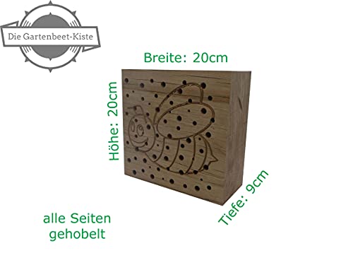 Insektenhotel Wildbienen Kinder Biene Nisthilfe Bienen Eiche Massivholz – Bild 3