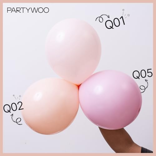 Image of PartyWoo Pastel Orange Balloons 100 pcs Different Sizes of 36 18 12 10 5 Inch Baby Pale Light Pink Peach Latex Balloon Arch Kit Garland for Wedding Baby Shower Birthday Party Decorations Orange-Q02