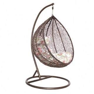 Image of Universal Furniture Outdoor /Indoor /Balcony /Garden /Patio /Hanging Swing Chair of Rattan & Wicker with Stand Color-Brown