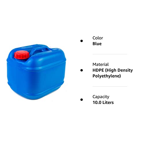 Hudson Exchange 2.5 Gallon (10 Liter) Handled Container With Cap, Food Grade Bpa Free Hdpe, Blue #TOP5