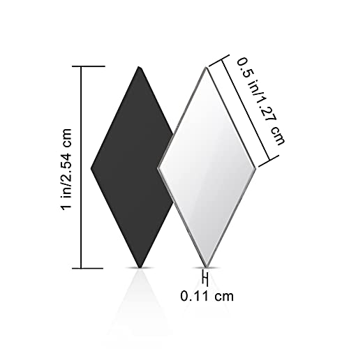 Geiserailie Diamond Shape Mirror Mosaic Tile Small Rhombus Mirror Mini Craft Mirror Rhombus Glass Mirror Tile Diy Mini Size Mirror For Art Wall Door Home Decorations (300 Pieces) #TOP1