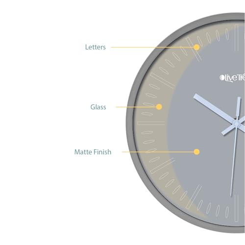 Image of Olive Tree Wall Clock 12 inch Silent Quartz Decorative Multicoloured Wall Clock Non-Ticking Classic Clock Battery Operated Round Easy to Read for Room /Home /Kitchen /Bedroom /Office /School - 9019