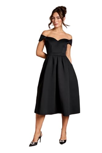 Coast Scuba Sweetheart Neckline Midi Dress, 10, Black