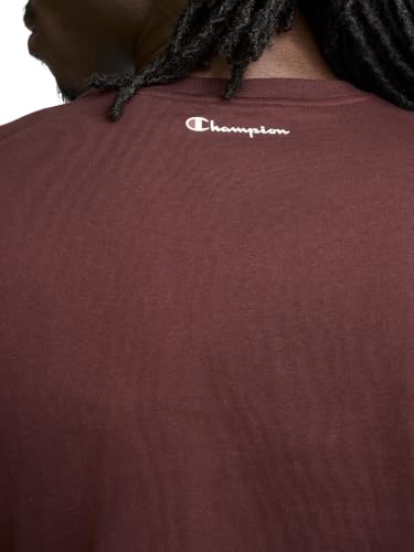 Image of Champion Men's Graphic Short Sleeve T-Shirt, Standard Fit, Classic Script Logo, Midweight 100% Cotton