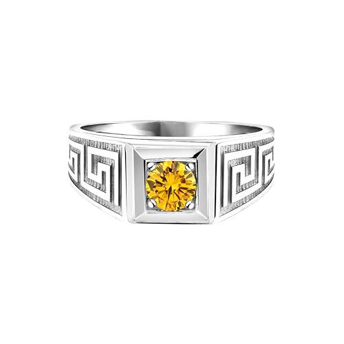 Bague en pierre de citrine jaune pour hommes cool au quotidien