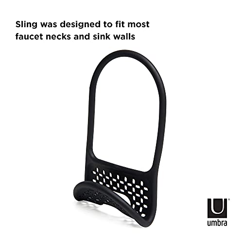 Umbra Sling Flexible Sink Caddy, Non-slip – Holds Sponge, Scrubbing Brush or Dishrag, Black