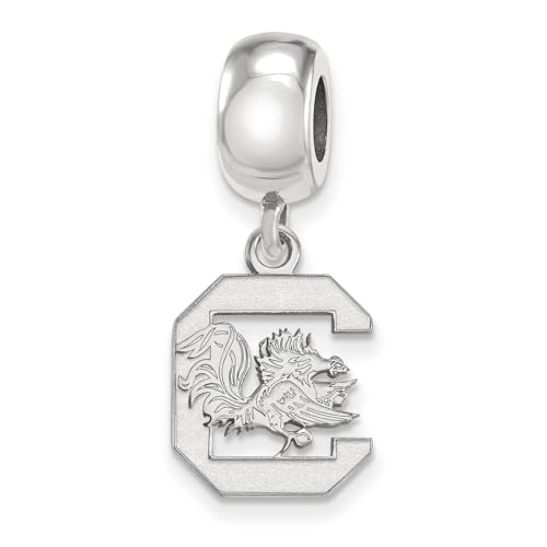 South Carolina Bead Charm Small (1/2 Inch) Dangle (Sterling Silver)