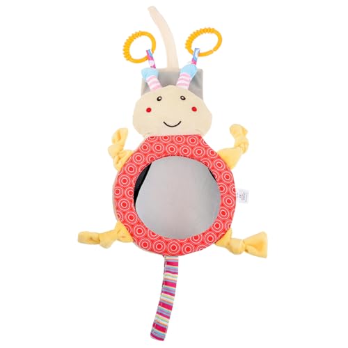Toyvian Bee Mirror Toys for Car Seat Plush Cartoon Boy Girl Rear Facing Mirror Wide View Safety