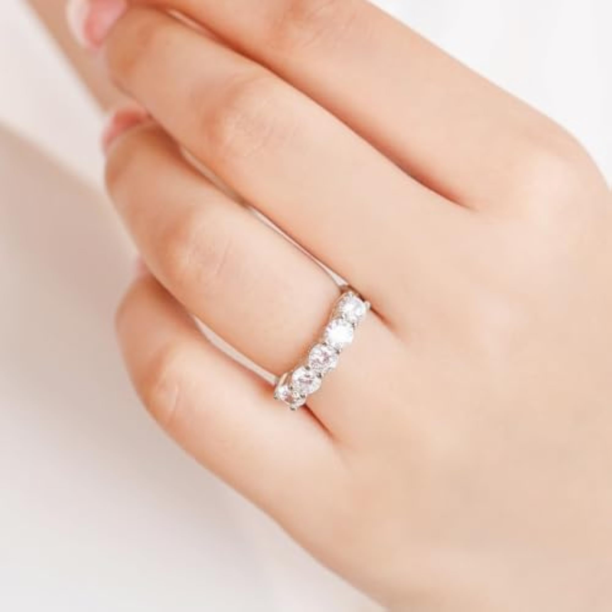 Women's 925 Sterling Silver Rhodium Plated Adjustable Ring, Elegant Design