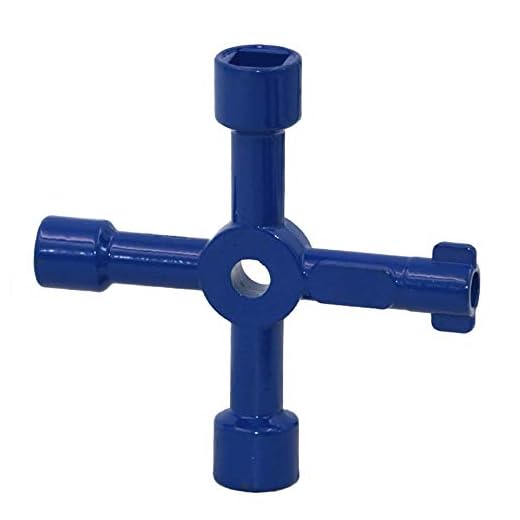 JINKEBIN Multifunktionella tvärtrekantsnyckel skiftnyckel vattenmätare ventil fyrkantigt hål nyckel Elskåp nyckel nyckel (Color : Blue)