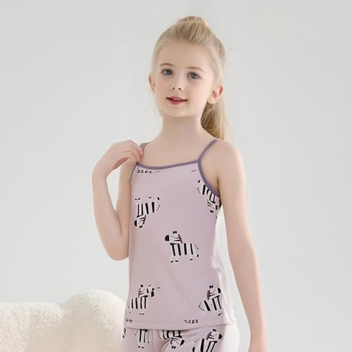 Cotton 𝐏a𝐣amas Set for Girls Spaghetti Strap Tanks & Shorts 2PCS 𝐒lee𝐩wear Toddler Kids Comfy Sleeveless 𝐋oun𝐠ewear2