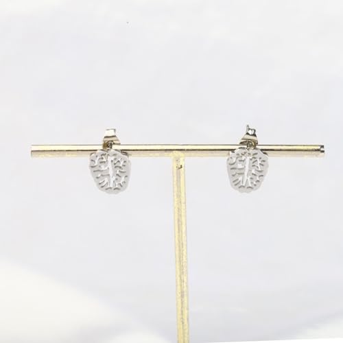 CENWA Stainless Steel Tiny Brain Stud Earrings Anatomy Brain Earrings Brain Jewelry Cute Earrings3