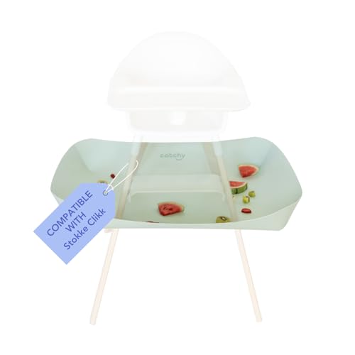 Image of CATCHY -Food Catcher-Compatible with Stokke Clikk High Chair +11 Other High Chairs-Highchair Sold Separately-Baby & Toddler Food & Mess Catcher-Premium Linen Inspired -Under High Chair Accessory | High Chair Food Catcher - High Chair Sold Separately - Baby & Toddler Food & Mess Catcher - Under High Chair Accessory