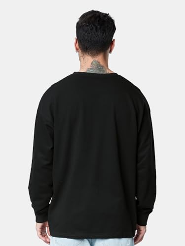 Image of The Souled Store Solids: Men and Boys Cotton Oversized Fit Full Sleeve T-Shirts
