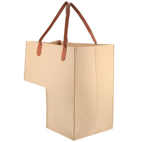 BESPORTBLE Cesto Portabiancheria Pieghevole Beige Manico Organizer per Scale e Portaoggetti Multiuso per Casa Grande Capacità per Vestiti Sporchi e Articoli Vari per Soggiorno e Camera da