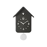Guzzini - QQ Premium - Orologio da Parete con Pendolo - Nero Carbone, 24,8 x 12 x h39 cm - 168650209