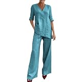 Generisch Musselin Zweiteiler Damen - Sommer 2 Teilig Elegant Hochzeit Hausanzug Grosse Grössen...