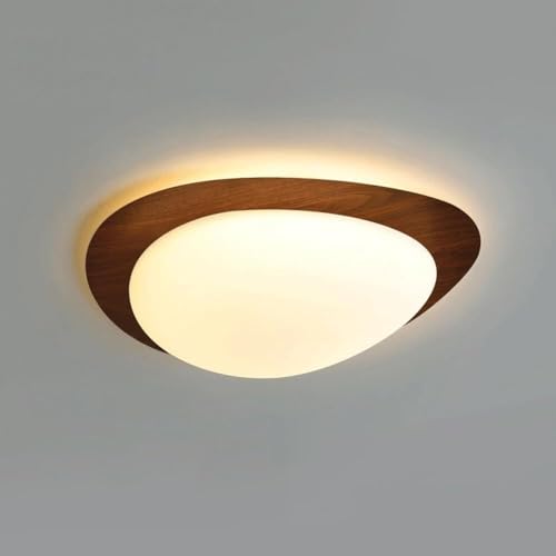 Plafonnier rétro en bois de noyer 30cm avec éclairage trois modes - 4
