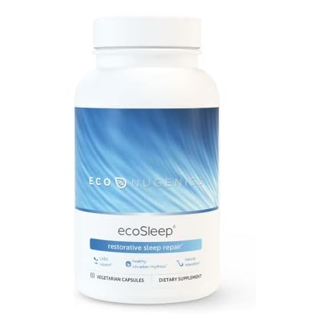 EcoNugenics - ecoSleep - 60 Capsules - Professionally Formulated to Support Healthy Circadian Rhythm & Deep, Sleep - Safe, Natural & Effective Cover