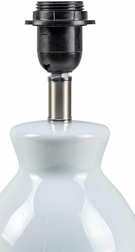 BoutiqueRugs Liliac Boho Ceramic and Jute Bedside Table Lamp for Bedroom Nightstand - End Side Lighting for Living Room - Shade Rattan - Blue Gray, Beige - 15" H - Image 8