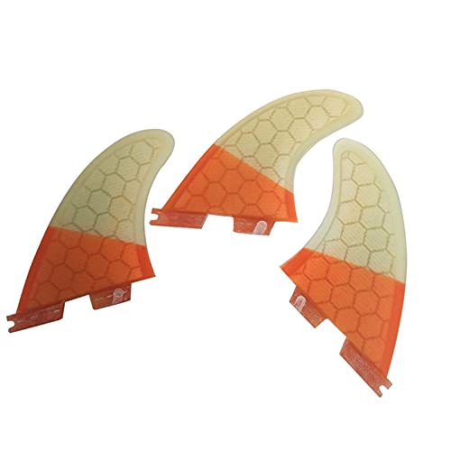 Lifyn2 Surfing Fins 3Pcs Surfboard Fin Surfboard Tail Rudder Fin Surfing Fish Fin Replacement Glass Fairy Honeycomb Surfing Accessories K2.1 (Color : Orange, Size : K2.1)