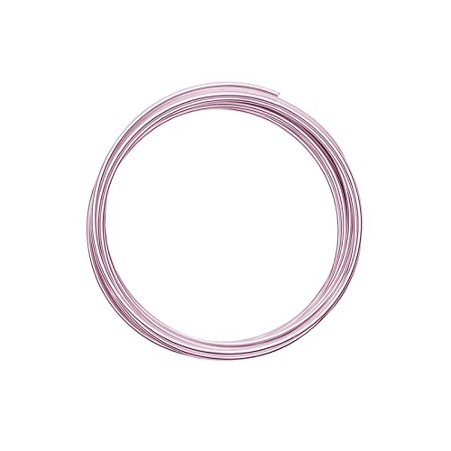 Vaessen Creative Fil Aluminium 5 m x 2 mm - Fil Métallique Rose (Rose) - Fil de Fer Souple pour Loisirs Créatifs, Perlage et Fabrication de Bijoux
